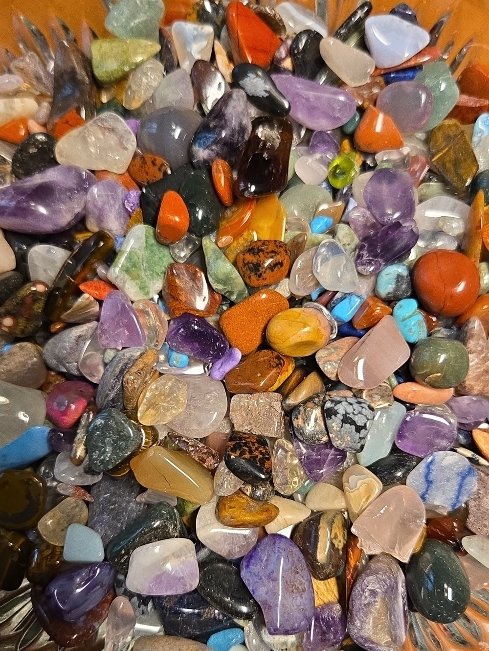 Polished Tumbled Multi Color Gemstone Mix